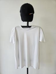 CAMISETA BLANCA Mangas Cortas, Blanco, Cuello Redondo, Logo Grande en Espalda