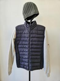 CHALECO PUFFER GRIS EBANO, Hombre.