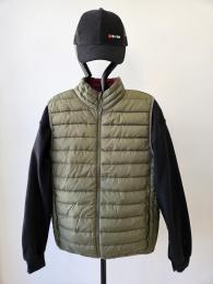 CHALECO PUFFER VERDE MILITAR, Hombre.