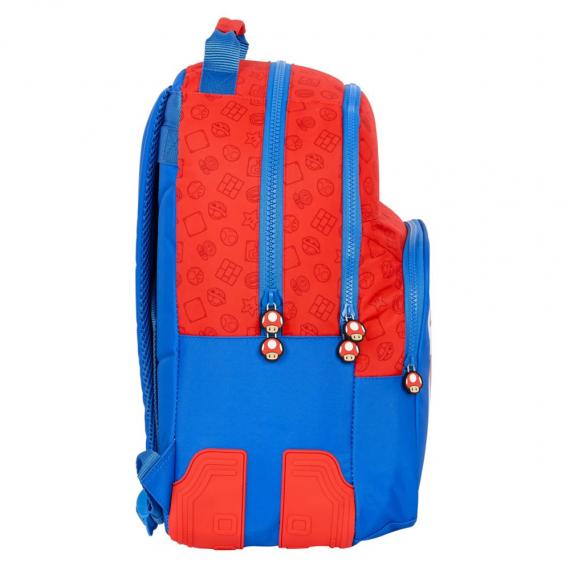 Foto Mochila Doble Adapt.Carro Super Mario 32X42X15Cm