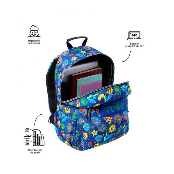 Foto MOCHILA MORRAL ACUARELES AZUL
