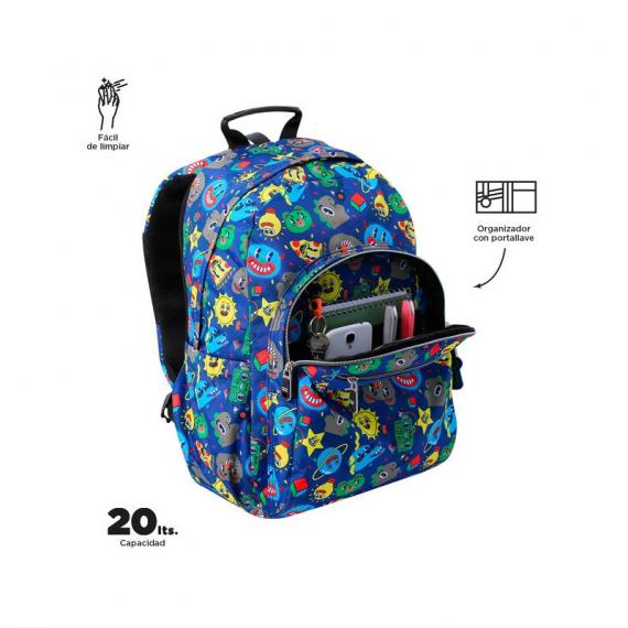 Foto MOCHILA MORRAL ACUARELES AZUL