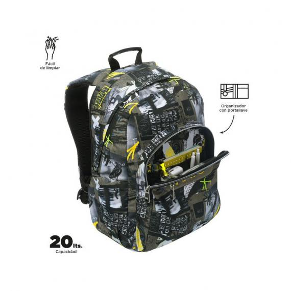 Foto Mochila Totto Acuareles escolar adaptable a carro color multicolor Baski
