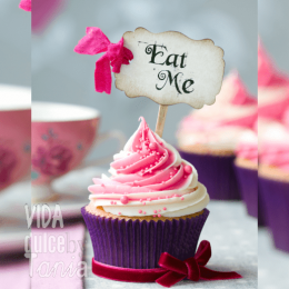 Cupcakes de nata en rosa