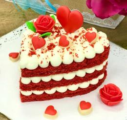 San Valentin corazón Tarta Red Velvet americana