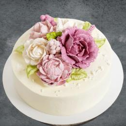 Tarta con rosas Vegana