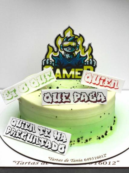 Foto Tarta de Gamer verde