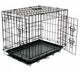 Duvo Plus Jaula Metálica Plegable Negra con 2 Puertas para Perros
