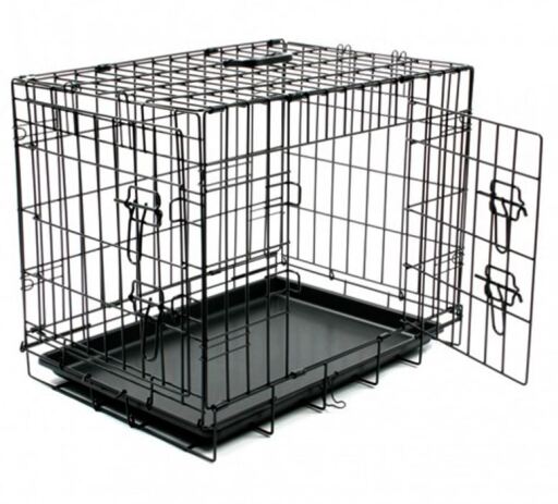 Foto Duvo Plus Jaula Metálica Plegable Negra con 2 Puertas para Perros