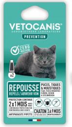 Pipetas repelentes antipulgas y antigarrapatas para gatito VETOCANIS