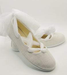 Manoletinas cintas tul cruzadas blanca chuches