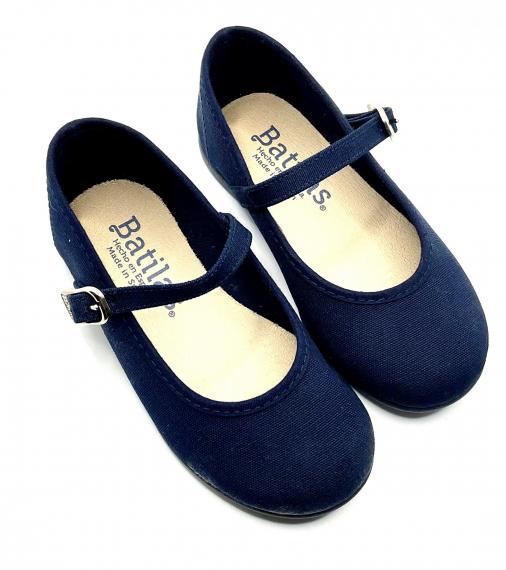 Foto Merceditas de lona de algodón Marino de Batilas