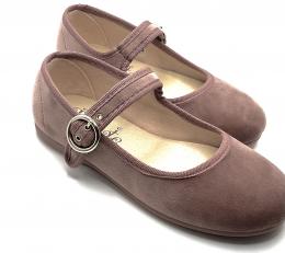 Mercedes terciopelo hebilla dorada TOKOLATE maquillaje