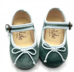 Merceditas con lazo verde TOKOLATE