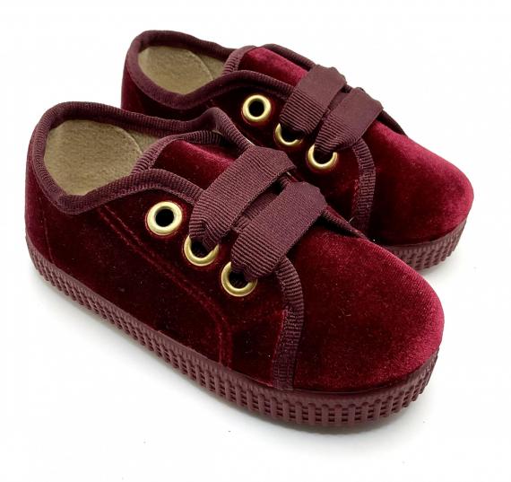 Foto Blucher terciopelo Burdeos de Batilas