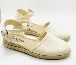 Valenciana con cuña en hilo beis de Batilas