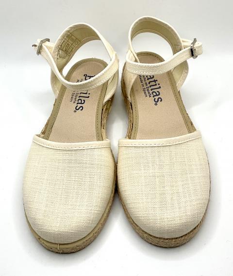 Foto Valenciana con cuña en hilo beis de Batilas