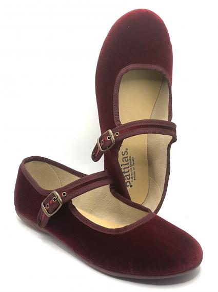 Foto Merceditas terciopelo burdeos BATILAS