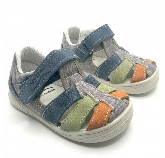 Foto Sandalia, lona combi azul piedra de Zappy