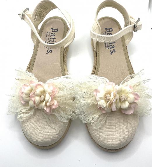 Foto Valenciana cuña hilo  beig