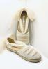 Foto Zapatillas de esparto con cintas cruzadas de tul beig