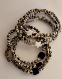 Jaspe dálmata para estas pulsera elásticas