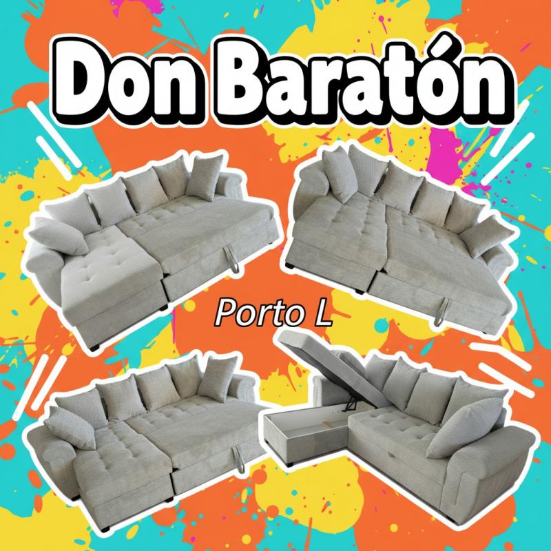 Sofá Chaise Longue Porto L en Almoradí – Don Baraton | Sofá Cama Reversible con Arcón y Diseño Moderno