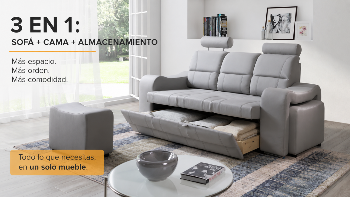 Elegir un sofá-cama con cajón de almacenamiento: cómo ahorrar espacio