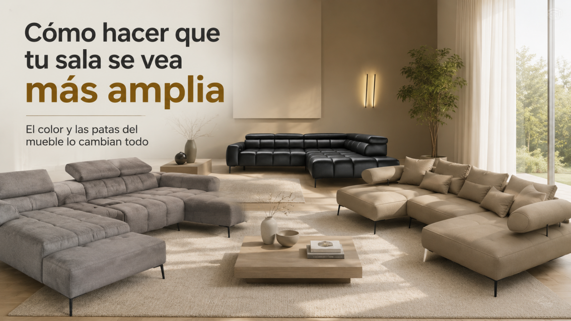 ¿Qué colores y patas de muebles elegir para que el salón parezca más espacioso?