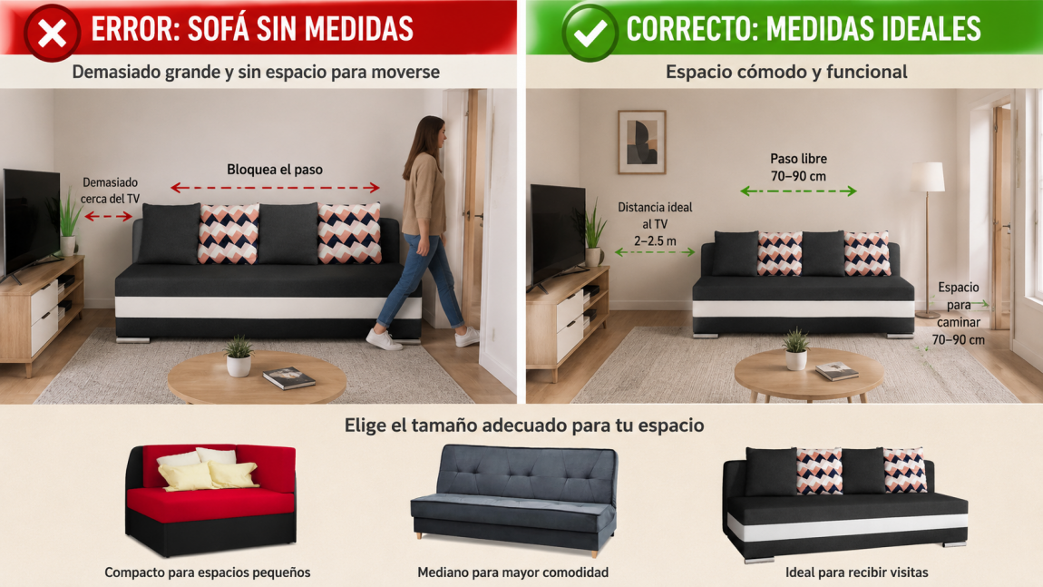Qué errores evitar al comprar un sofá para un piso pequeño