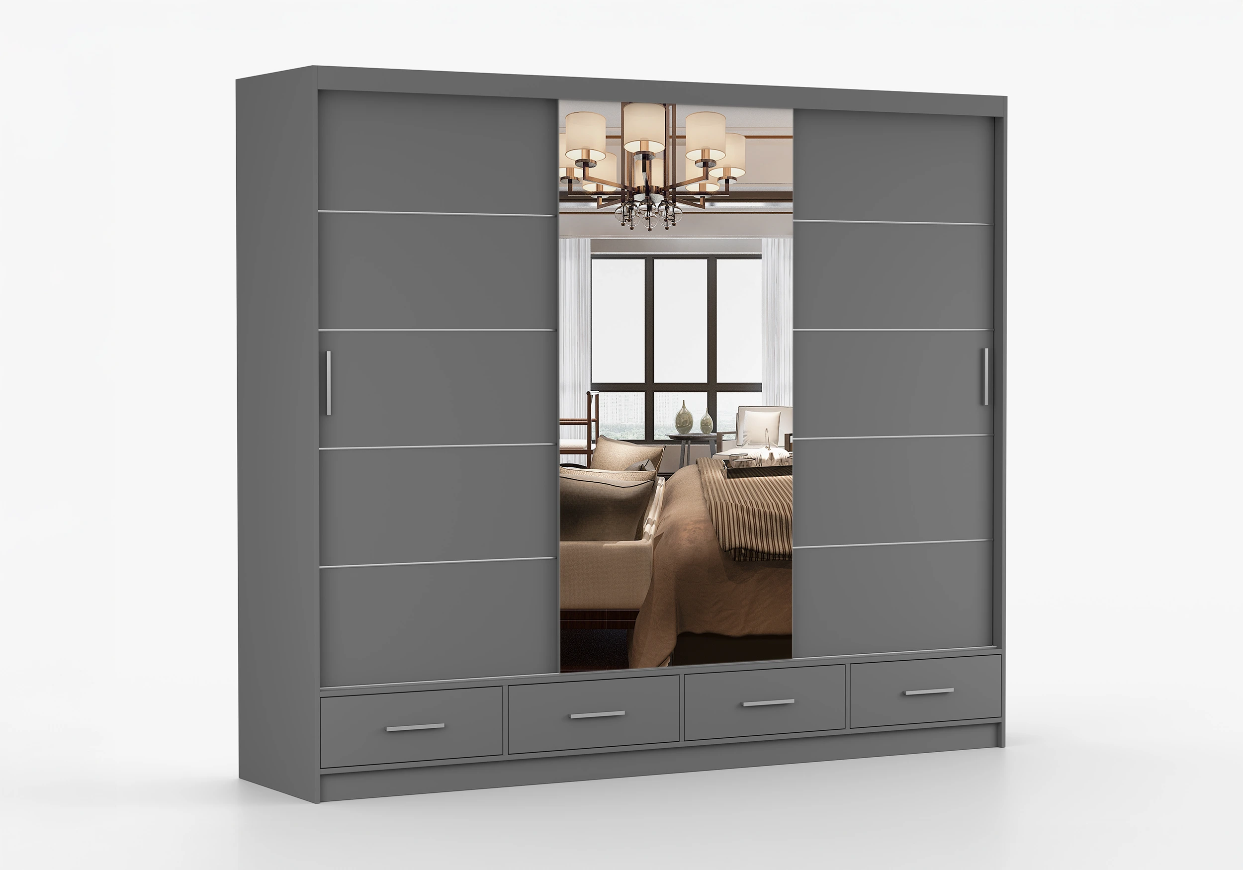 Armario 150/200/250 cm - FLORENCE, Gris Mate