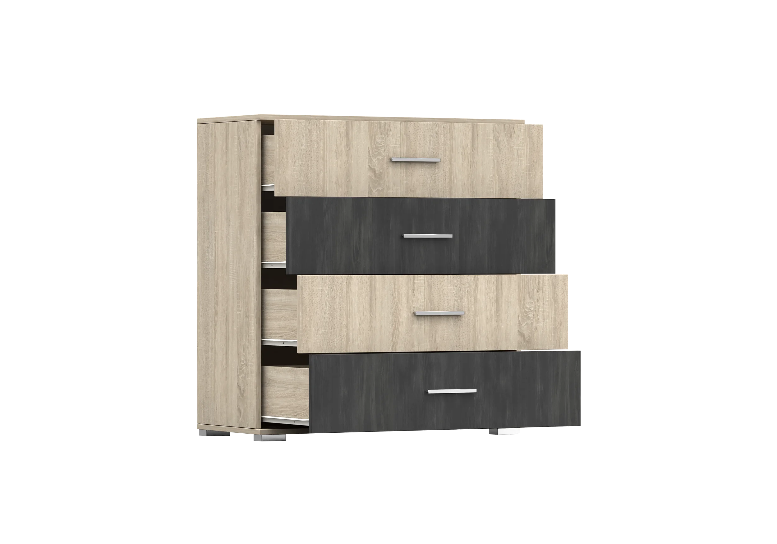 Cómoda 4S – WENECJA, Roble Sonoma + Pino negro noruego