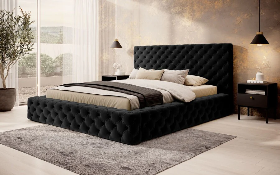 Cama Princce 160x200 OFERTA, Negro