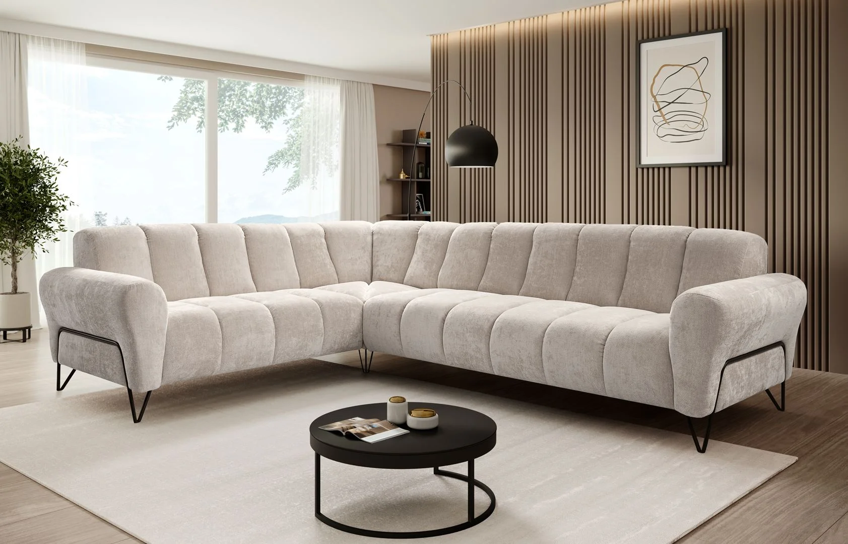Sofá - 295x235 - crema - VOLARE L