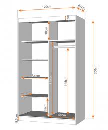 Armario 120 cm - NEOMI 1, roble