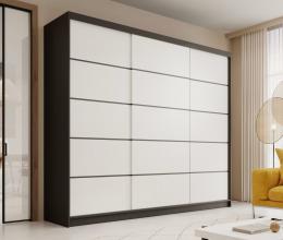 Armario corredizo Negro/Blanco - Andy 250