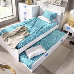 Arrastre para cama juvenil - CHIC, Blanco azul-2