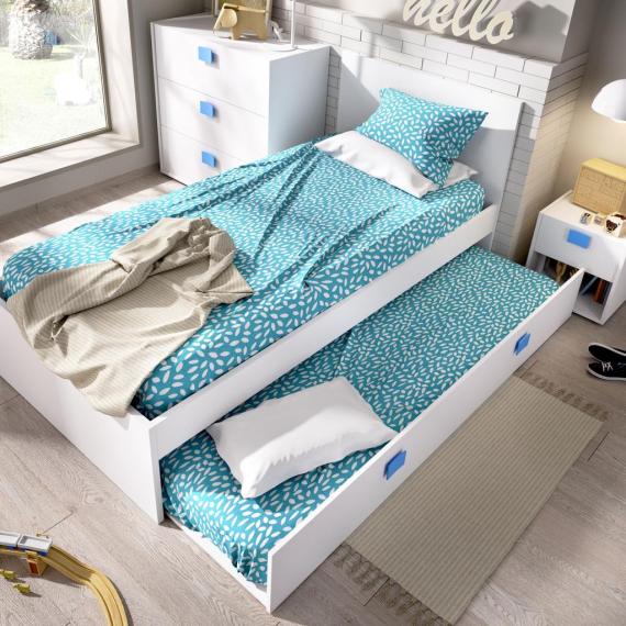 Foto Arrastre para cama juvenil - CHIC, Blanco - azul-2