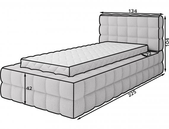 Foto Cama 90/140/160/180x200 - Dizzle, Blanco