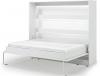 Foto Cama abatible 140 x 200 cm - Apertura horizontal manual - Con LEDs - blanco + Colchón - DEVESTO