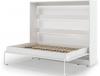 Foto Cama abatible 140 x 200 cm - Apertura horizontal manual - Con LEDs - blanco + Colchón - DEVESTO
