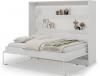 Foto Cama abatible 140 x 200 cm - Apertura horizontal manual - Con LEDs - blanco + Colchón - DEVESTO
