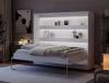 Foto Cama abatible 140 x 200 cm - Apertura horizontal manual - Con LEDs - blanco + Colchón - DEVESTO