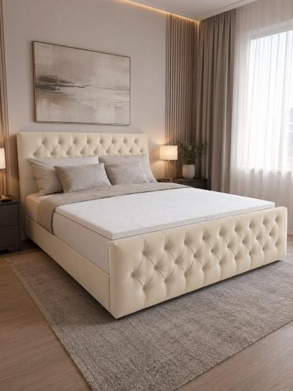 Foto CAMA BOXSPRING CHESTER BEIGE 160x200