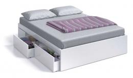 Cama con 4 cajones ― Bed, blanco artik