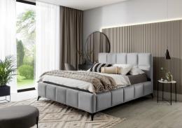 Cama con somier metálico, sistema elevador de gas y arcón de almacenamiento MIST gris