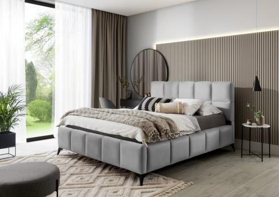 Foto Cama con somier metálico, sistema elevador de gas y arcón de almacenamiento MIST gris