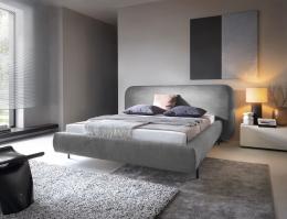 Cama con somier metálico, sistema elevador de gas y arcón de almacenamiento POINTT gris