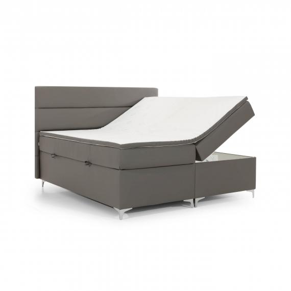 Foto Cama continental - 160x200 cm - gris - AMADEO