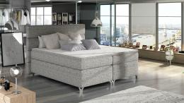 Cama continental - 160x200 cm - gris - AMADEO